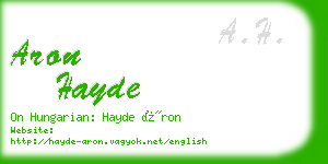 aron hayde business card